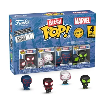 Funko Bitty Pop! Marvel: Spider-Man - Spider-Man - Miles Morales, Ghost-Spider, Spider-Man 2099, Spider-Man Stealth Suit Chase 4τμχ 85702