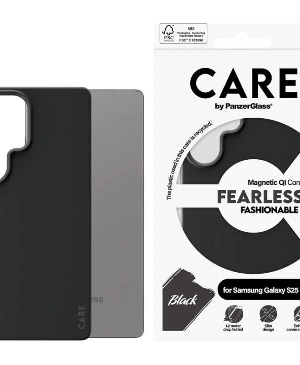 PanzerGlass Fashion Qi Back Cover Σιλικόνης Μαύρο (Galaxy S25 Ultra) CRRFBQIG38488