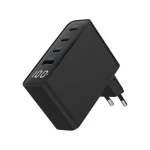 Gembird Φορτιστής Χωρίς Καλώδιο GaN με Θύρα USB-A και 3 Θύρες USB-C 100W Power Delivery Μαύρος (TA-UC-PDQC100LCD-01-BK) - Image 2