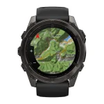 Garmin Fenix 8 Stainless Steel 51mm Αδιάβροχο Smartwatch με Παλμογράφο (Sapphire, Carbon Grey Dlc With Black/Pebble Grey Silicone Band) 010-02905-21