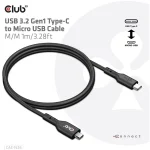 Club3D USB 2.0 Cable USB-C male - micro USB-B Μαύρο 1m (CAC-1526) - Image 4