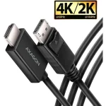 Axagon Cable DisplayPort male - HDMI male 1.8m Μαύρο RVD-HI20C2