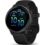 Garmin Vivoactive 6 Aluminium 42mm Αδιάβροχο Smartwatch με Παλμογράφο (Slate with Black Band) 010-02985-00