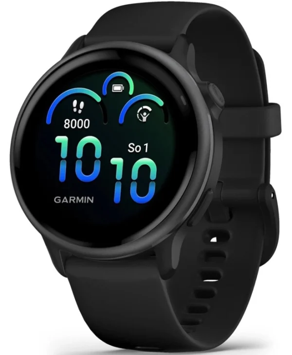 Garmin Vivoactive 6 Aluminium 42mm Αδιάβροχο Smartwatch με Παλμογράφο (Slate with Black Band) 010-02985-00
