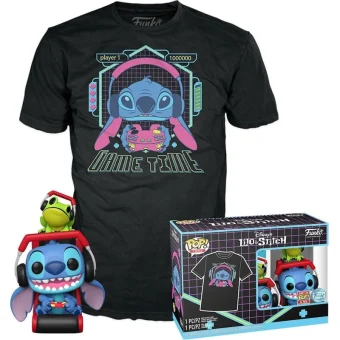 Funko Pop! Tees Movies: Disney - Stitch Gamer Stitch With Frog (M) Exclusive 85761