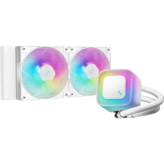 Deepcool LE240 (v2) Υδρόψυξη Επεξεργαστή Διπλού Ανεμιστήρα 120mm για Socket AM4/AM5/1700/1200 με ARGB Φωτισμό Λευκή R-LE240-WHAMMN-G-2