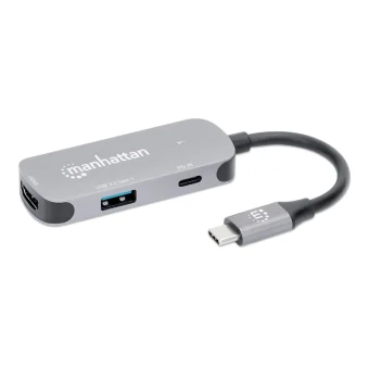 Manhattan USB-C Docking Station με HDMI 4K PD Γκρι (130707)