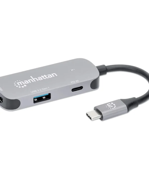 Manhattan USB-C Docking Station με HDMI 4K PD Γκρι (130707)