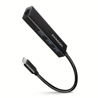 Axagon v1 USB 3.2 Hub 3 Θυρών με σύνδεση USB-C / Ethernet HMC-GL3A