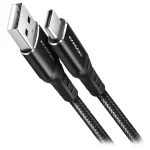 Axagon Braided USB 2.0 Cable USB-C male - USB-A Μαύρο 2m BUCM-AM20AB - Image 2