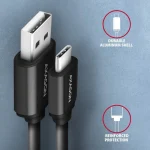 Axagon Spiral USB 2.0 Cable USB-C male - USB-A Μαύρο 0.6m (BUCM-AM10TB) - Image 3