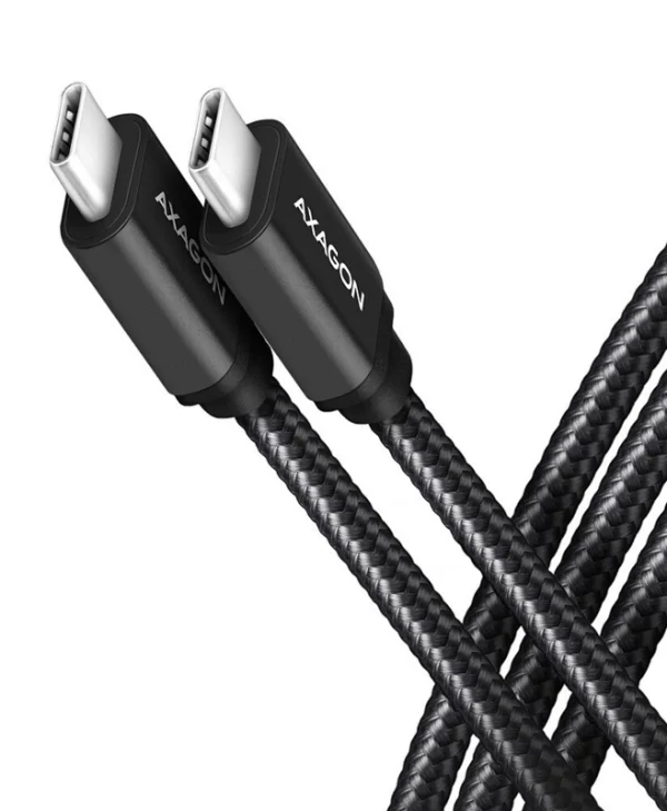 Axagon Braided USB 3.2 Cable USB-C male - USB-C 60W Μαύρο 2m (BUCM3-CM20AB)