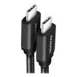 Axagon Braided USB 3.2 Cable USB-C male - USB-C 60W Μαύρο 2m (BUCM3-CM20AB) - Image 2
