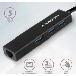 Axagon USB 3.2 Hub 4 Θυρών με σύνδεση USB-A / Ethernet HMA-GL3A - Image 2