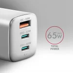 Axagon Φορτιστής Χωρίς Καλώδιο GaN με Θύρα USB-A και 2 Θύρες USB-C 65W Power Delivery / Quick Charge 3.0 Μαύρος (ACU-DPQ65) - Image 6