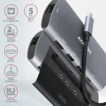 Axagon HMC-6M2 USB-C Docking Station με HDMI 4K PD Ethernet Ασημί - Image 5