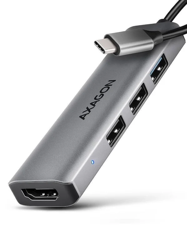 Axagon USB-C Docking Station με HDMI 4K Γκρι (HMC-H3A)