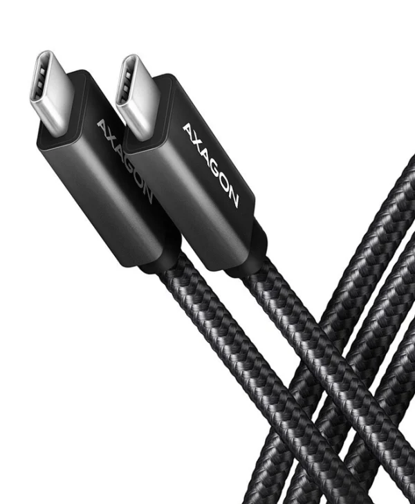 Axagon Braided USB 3.1 Cable USB-C male - USB-C 100W Μαύρο 1m (BUCM32-CM10AB)