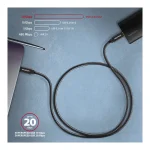 Axagon Braided USB 3.1 Cable USB-C male - USB-C 100W Μαύρο 1m (BUCM32-CM10AB) - Image 3
