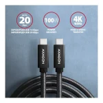 Axagon Braided USB 3.1 Cable USB-C male - USB-C 100W Μαύρο 1m (BUCM32-CM10AB) - Image 4