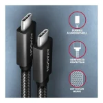 Axagon Braided USB 3.1 Cable USB-C male - USB-C 100W Μαύρο 1m (BUCM32-CM10AB) - Image 7