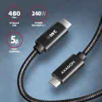 Axagon USB 2.0 Cable USB-C male - USB-C 240W Μαύρο 3m (BUCM2-CM30AB) - Image 2