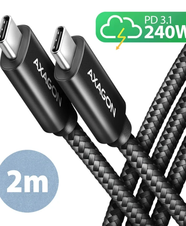 Axagon USB 2.0 Cable USB-C male - USB-C 240W Μαύρο 20m (AKAXNTUCM2CM20A) BUCM2-CM20AB