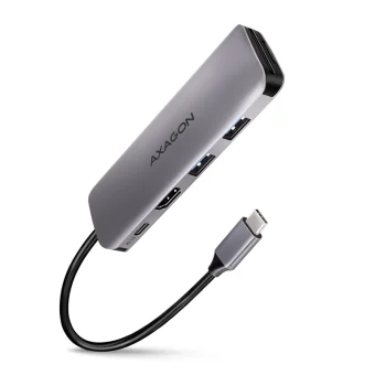 Axagon HMC-5 USB-C Docking Station με HDMI 4K PD Ασημί