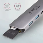 Axagon HMC-5 USB-C Docking Station με HDMI 4K PD Ασημί - Image 2