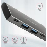 Axagon USB 3.2 Hub 4 Θυρών με σύνδεση USB-C Γκρι HMC-4G2 - Image 7