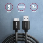 Axagon Regular USB 3.0 to micro USB Cable Μαύρο 1m (BUMM3-AM10AB) 1τμχ - Image 2