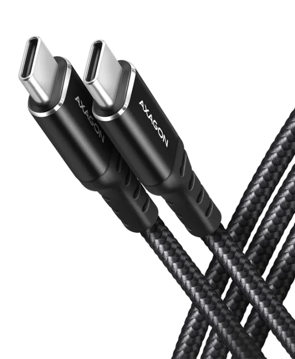 Axagon Braided USB 2.0 Cable USB-C male - USB-C 60W Μαύρο 1m (BUCM-CM10AB)