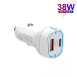 38w Pd20w + Qc3.0 Usb Car Charger With Usb To Type-c Data Cable, Length: 1m(white) ACU-PD20W - Image 2
