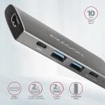 Axagon HMC-5G2 USB-C Docking Station με HDMI 4K PD Ασημί - Image 3