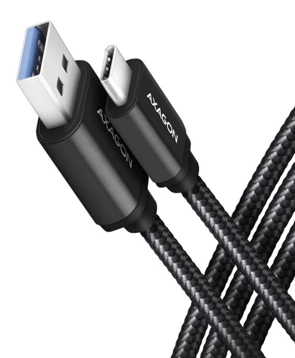 Axagon Braided USB 3.0 Cable USB-C male - USB-A Μαύρο 1m (BUCM3-AM10AB)