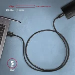 Axagon Braided USB 3.0 Cable USB-C male - USB-A Μαύρο 1m (BUCM3-AM10AB) - Image 4