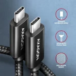 Axagon USB 2.0 Cable USB-C male - USB-C 240W Μαύρο 2.5m (BUCM2-CM25AB) - Image 2