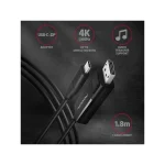 Axagon USB 2.0 Cable USB-C male - DisplayPort Μαύρο 1.8m (RVC-DPC) - Image 4