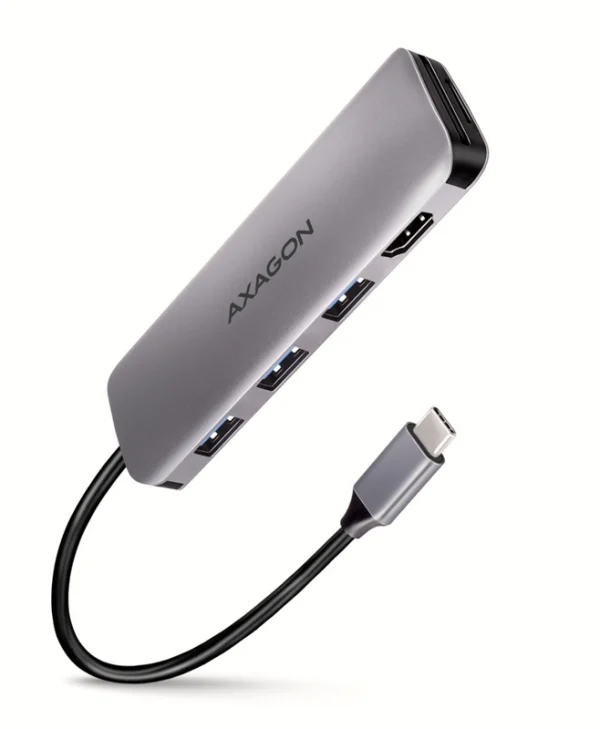Axagon HMC-HCR3A USB-C Docking Station με HDMI 4K Ασημί