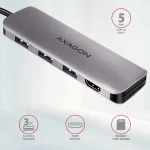 Axagon HMC-HCR3A USB-C Docking Station με HDMI 4K Ασημί - Image 2