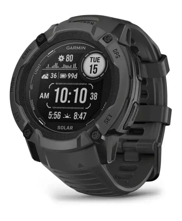 Garmin Instinct 2X Solar 50mm Αδιάβροχο Smartwatch με Παλμογράφο (Graphite) 010-02805-00