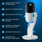 Logitech G Yeti Δυναμικό Μικρόφωνο USB Επιτραπέζιο σε Λευκό Χρώμα 988-000576 - Image 7
