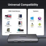 Ugreen Cm498 USB-C / USB-A Docking Station με 4K PD Μαύρο 15531 - Image 7