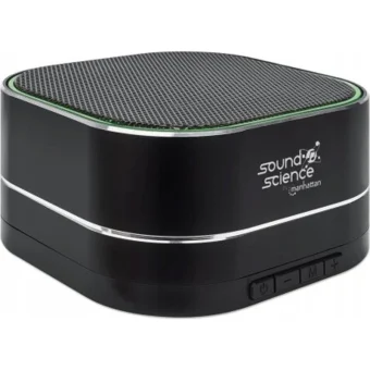 Manhattan Metallic Ηχείο Bluetooth 3W με Ραδιόφωνο και Διάρκεια Μπαταρίας έως 6 ώρες Μαύρο 164993