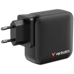 Verbatim Φορτιστής Χωρίς Καλώδιο GaN με Θύρα USB-A και 3 Θύρες USB-C 165W Power Delivery Μαύρος (Mini) 32216