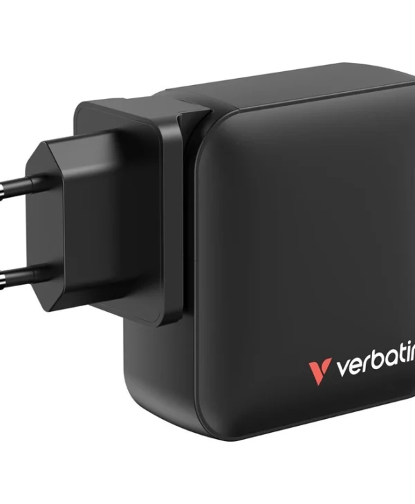 Verbatim Φορτιστής Χωρίς Καλώδιο GaN με Θύρα USB-A και 3 Θύρες USB-C 165W Power Delivery Μαύρος (Mini) 32216