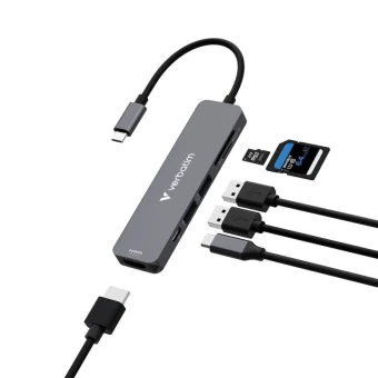 Verbatim USB-C Docking Station με HDMI 4K PD Γκρι (32156)