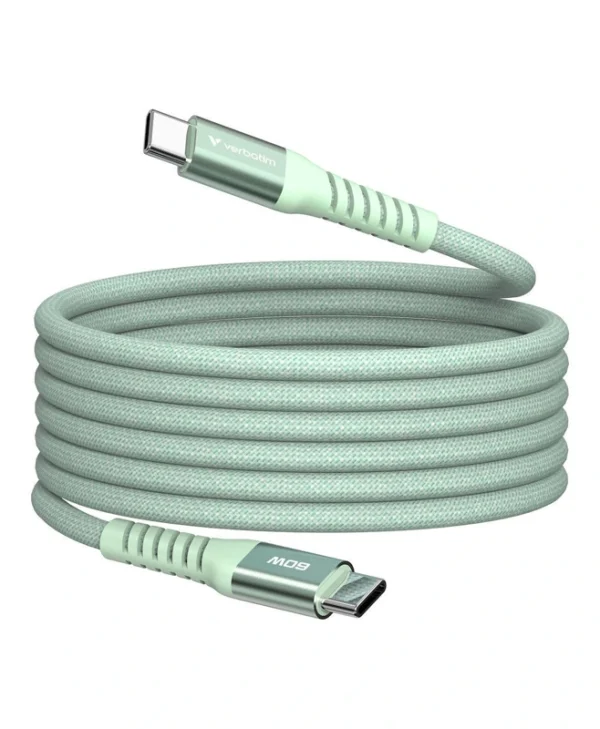 Verbatim Braided USB 2.0 Cable USB-C male - USB-C 60W Πράσινο 1.2m 31864