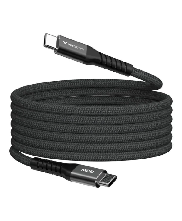 Verbatim Braided USB 2.0 Cable USB-C male - USB-C 60W Μαύρο 1.2m (31859)