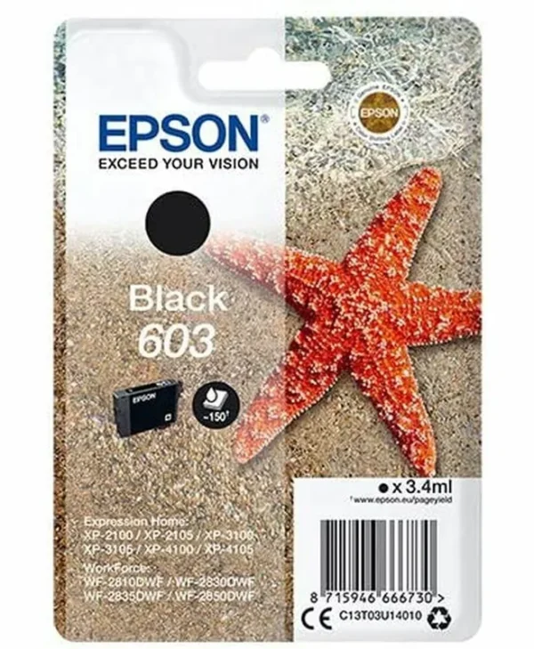 Epson 603 Γνήσιο Μελάνι Εκτυπωτή InkJet Μαύρο (C13T03U14020)